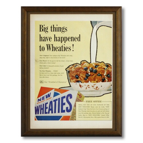ヴィンテージ アドバタイジングフレーム＜Wheaties 食品広告