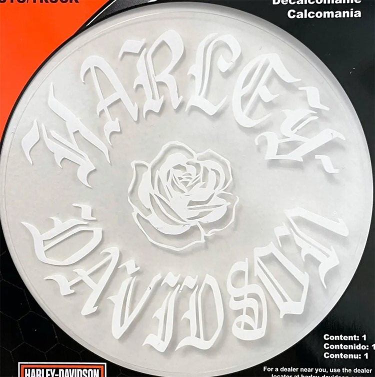 【メール便発送】ステッカー ハーレーダビッドソン デカール ブラック＆ホワイト ローズ CG25118 Harley-Davidson シール デカール カスタマイズ アメリカン雑貨