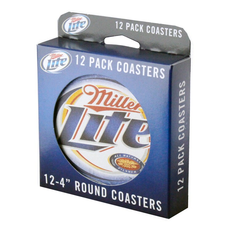【メール便発送】ペーパーコースター 12枚セット ミラーライト Miller Lite バーグッズ カクテル ホームパーティ アメリカ雑貨 アメリカン雑貨手軽にアメリカンバーの雰囲気が楽しめる！
