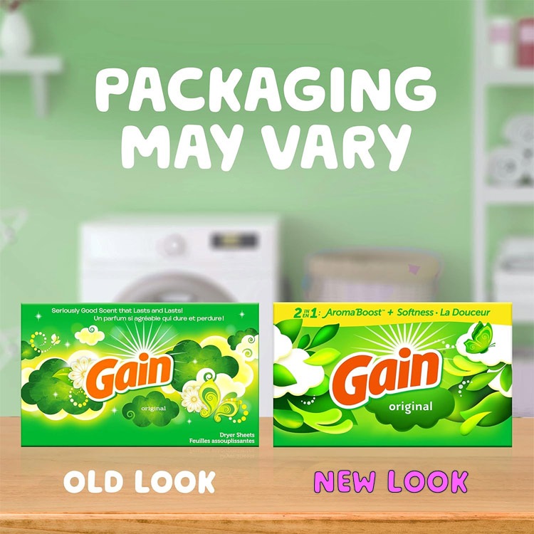 【メール便発送】シート柔軟剤 ゲイン オリジナル 34枚 GAIN 乾燥機用 柔軟シート 日用品 アメリカ雑貨 アメリカ製乾燥機用のシートタイプ柔軟剤。