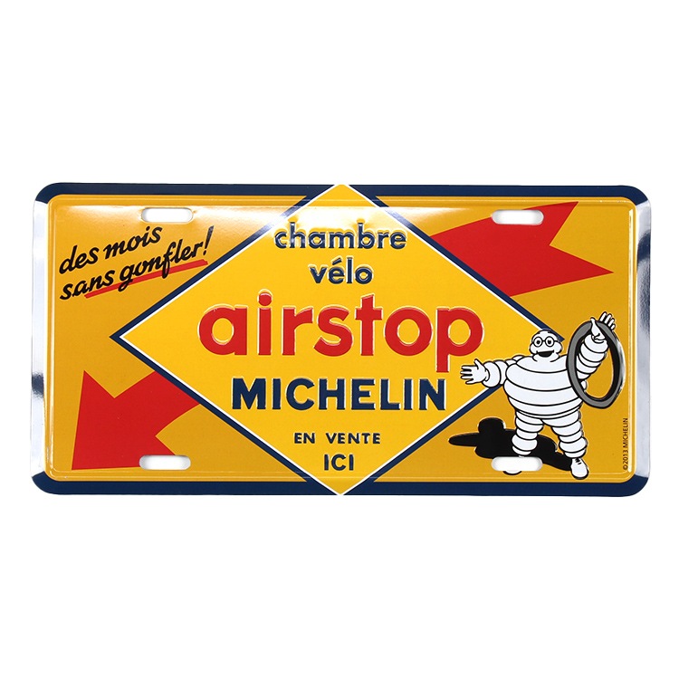 【メール便発送】CMプレート MICHELIN ミシュラン airstop CMP-138 縦15.3×横30.3cm ナンバープレート型 インテリア 看板 アルミ製 アメリカン雑貨飾るだけでかっこいい アメリカンプレート。