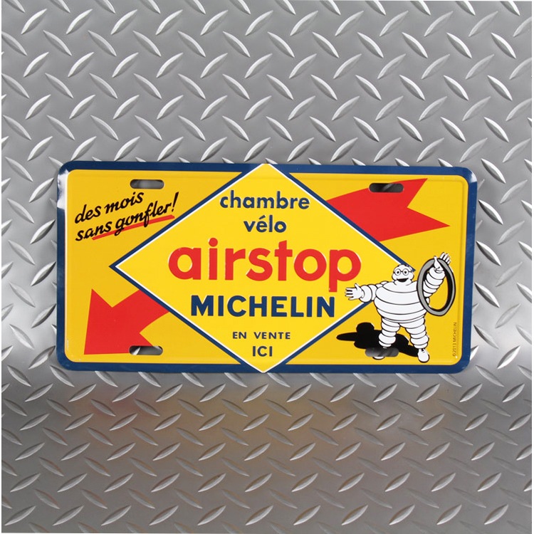 【メール便発送】CMプレート MICHELIN ミシュラン airstop CMP-138 縦15.3×横30.3cm ナンバープレート型 インテリア 看板 アルミ製 アメリカン雑貨飾るだけでかっこいい アメリカンプレート。