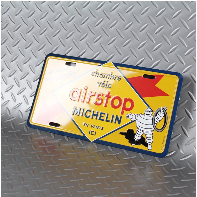 【メール便発送】CMプレート MICHELIN ミシュラン airstop CMP-138 縦15.3×横30.3cm ナンバープレート型 インテリア 看板 アルミ製 アメリカン雑貨飾るだけでかっこいい アメリカンプレート。