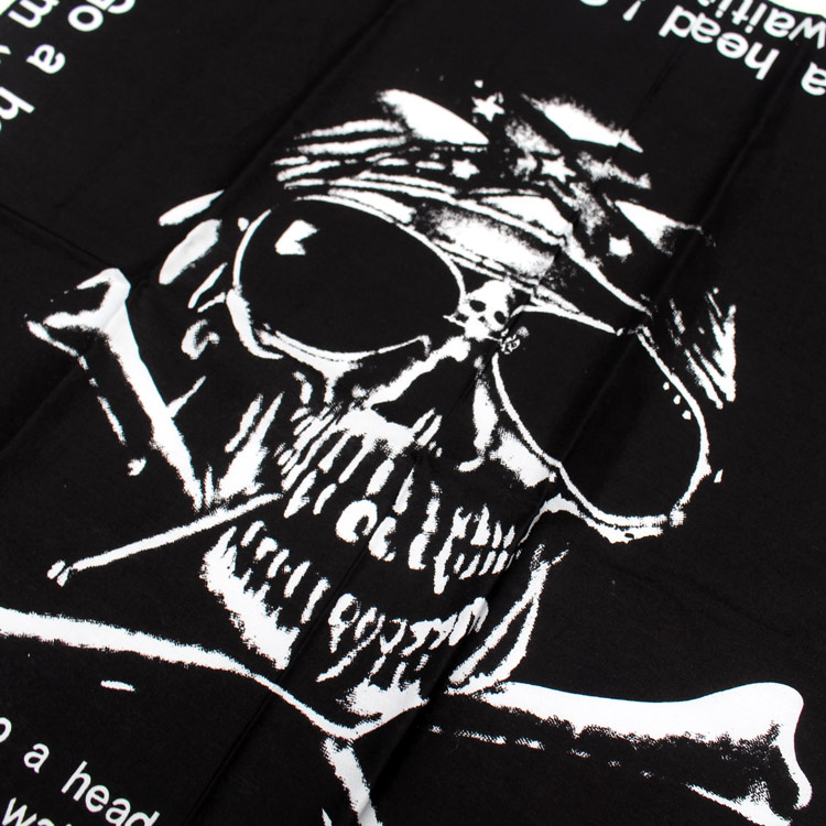 【メール便発送】バンダナ ドクロ 大判 ロックバンダナ GO AHED! SMOKE 50×50cm ヘヴィメタル バンド柄 ハンカチ ヘビメタ ロック 骸骨 かっこいいおしゃれ ロックなバンド柄 メンズ 男 スカーフ タオル 布 ターバン ヘアーターバン プレゼント 黒 ブラック