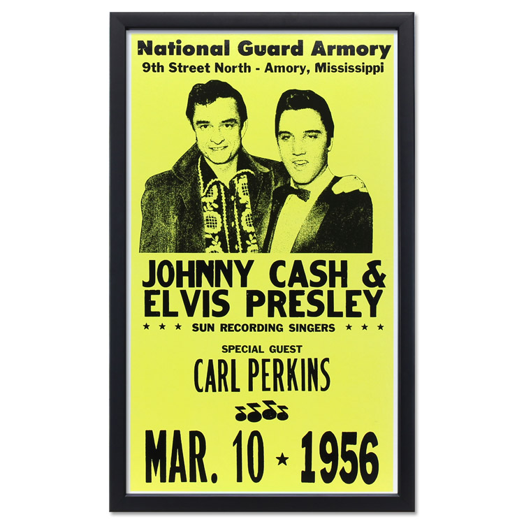 額入りバンドポスター エルビス・プレスリー ジョニー・キャッシュ MAR 10 1956 サイズ：36.1×59cm ショープリント 輸入ポスター インテリア アメリカン雑貨