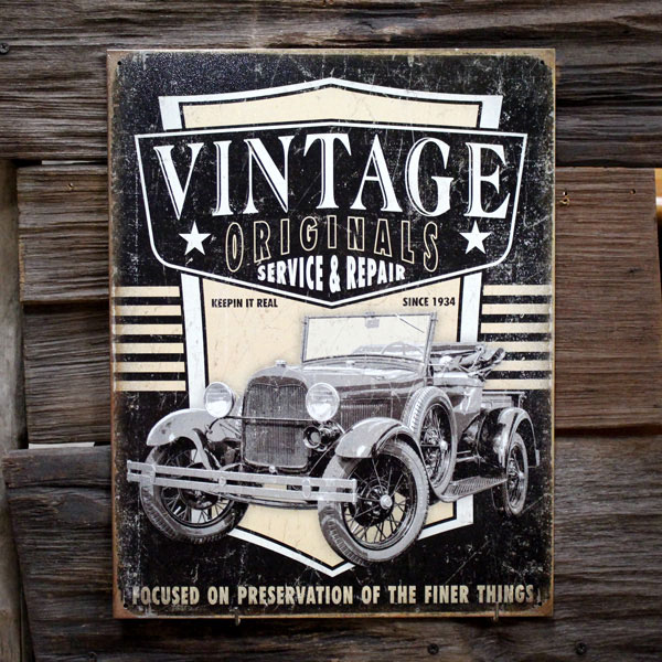 USA VINTAGE REAL-KILL 看板 サイン アメリカ当時物 メタルサイン 「Vintage Originals - Pickup」 #2027 ホットロッド