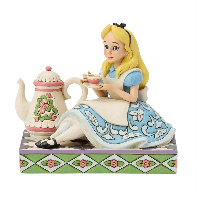 フィギュア 置物 アリス ウィズ ティーポット 約10.4cm enesco Disney Traditions スタチュー 不思議の国のアリス レジン製 キャラクター 人形【メーカー直送】【同梱不可】【あす楽不可】【代引き不可】