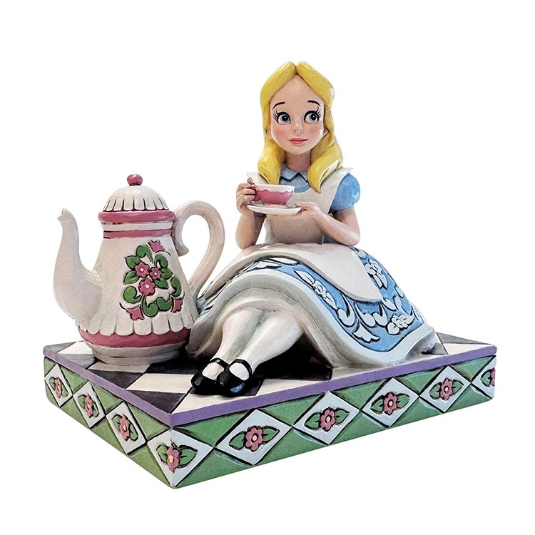 フィギュア 置物 アリス ウィズ ティーポット 約10.4cm enesco Disney Traditions スタチュー 不思議の国のアリス レジン製 キャラクター 人形【メーカー直送】【同梱不可】【あす楽不可】【代引き不可】
