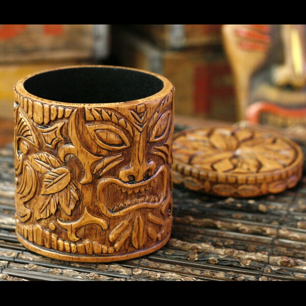Tiki Round Box ティキ ラウンドボックス #7277 アメリカ雑貨 アメリカン雑貨