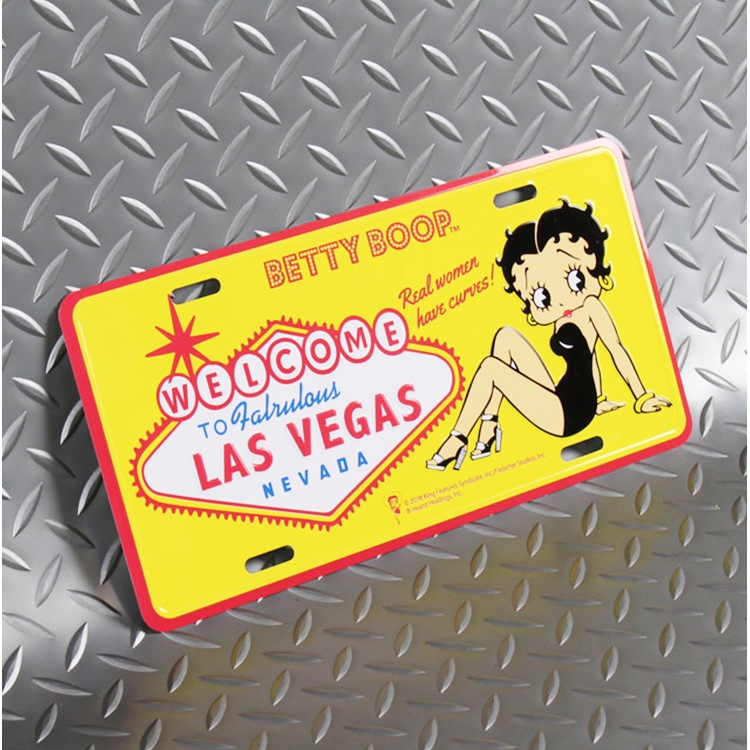 【メール便発送】CMプレート ベティーブープ Las Veags CMP-139 縦15.3×横30.3cm ナンバープレート型 インテリア 看板 アルミ製 アメリカン雑貨飾るだけでかっこいい アメリカンプレート。