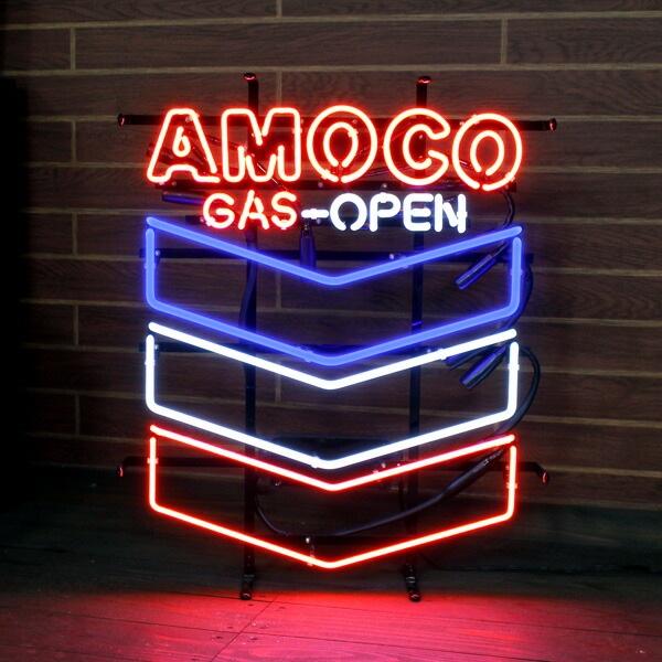 ネオンサイン 「AMOCO GAS-OPEN」 （アモコ GASオープン ） ネオン管