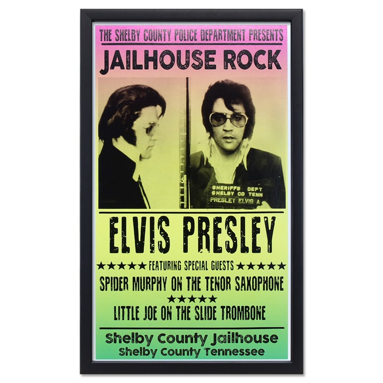 額入りバンドポスター エルビス・プレスリー JAILHOUSE ROCK サイズ：36.1×59cm ショープリント 輸入ポスター インテリア アメリカン雑貨