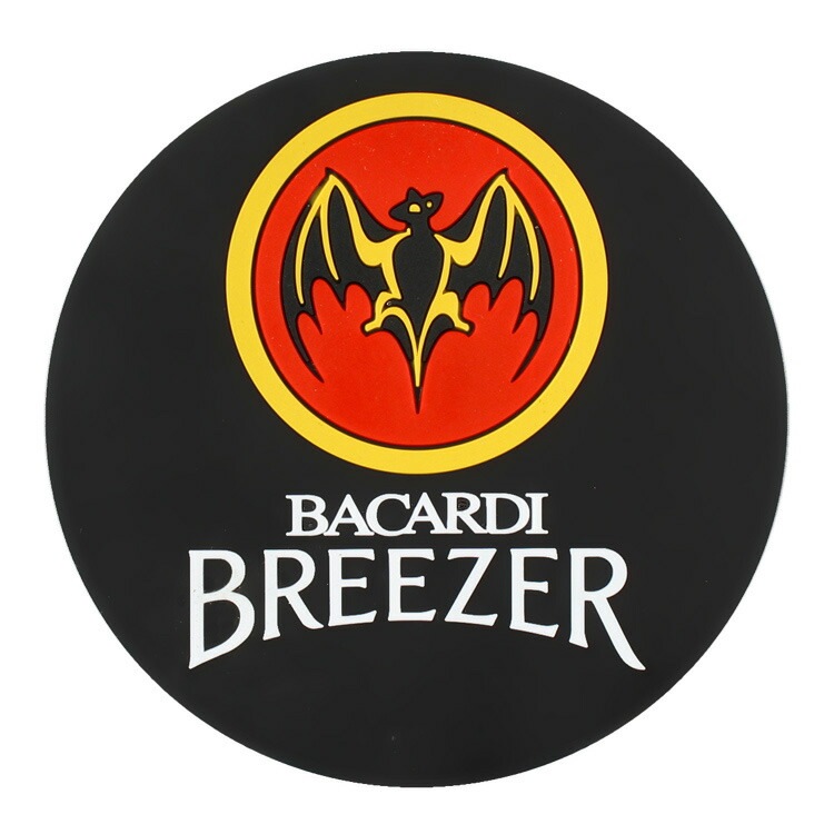 【メール便発送】ラバー製 コースター 2枚セット 「BACALDI BREEZER バカルディ」直径9.4×0.3cm バーグッズ アメリカ雑貨 アメリカン雑貨