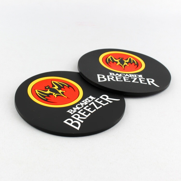【メール便発送】ラバー製 コースター 2枚セット 「BACALDI BREEZER バカルディ」直径9.4×0.3cm バーグッズ アメリカ雑貨 アメリカン雑貨