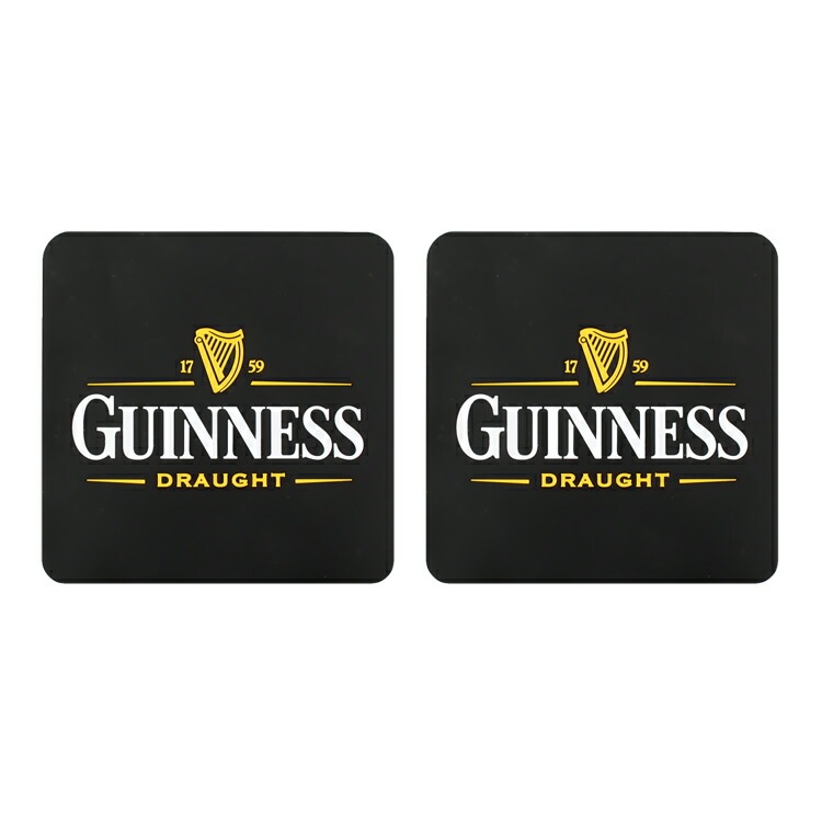 【メール便発送】 ラバー製 コースター 2枚セット 「GUINESS ギネス」 縦9.4×横9.4×厚み0.3cm バーグッズ アメリカ雑貨 アメリカン雑貨