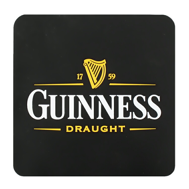 【メール便発送】 ラバー製 コースター 2枚セット 「GUINESS ギネス」 縦9.4×横9.4×厚み0.3cm バーグッズ アメリカ雑貨 アメリカン雑貨