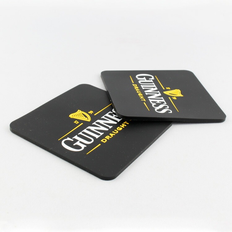 【メール便発送】 ラバー製 コースター 2枚セット 「GUINESS ギネス」 縦9.4×横9.4×厚み0.3cm バーグッズ アメリカ雑貨 アメリカン雑貨