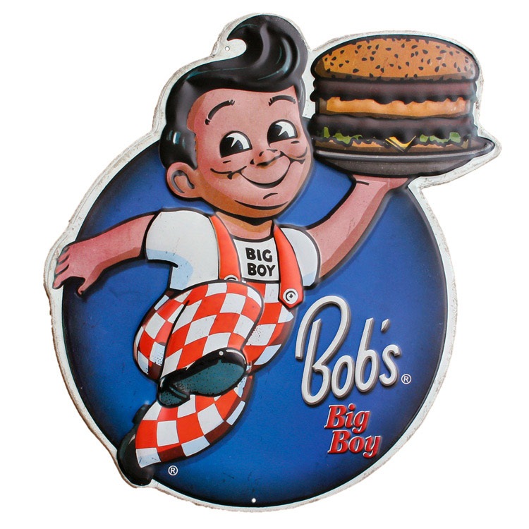 ダイカットメタルサイン「BIG BOY ビッグボーイ」縦34×横31cm ブリキ製