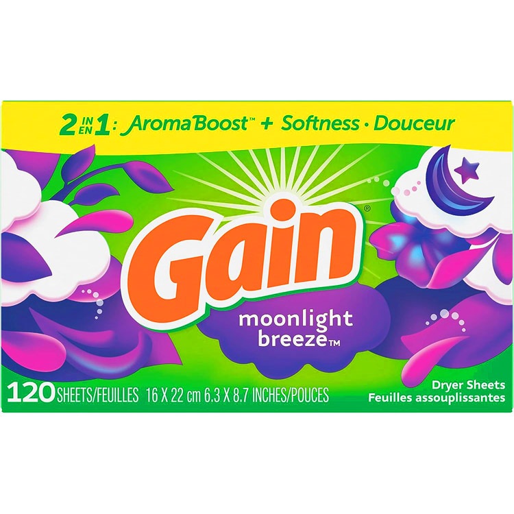 シート柔軟剤 ゲイン ムーンライトブリーズ 120枚 Gain P&G 乾燥機用 柔軟シート