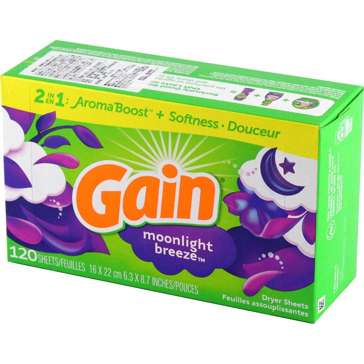 シート柔軟剤 ゲイン ムーンライトブリーズ 120枚 Gain P&G 乾燥機用 柔軟シート