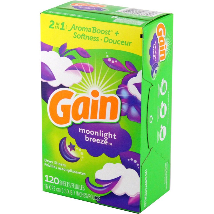 シート柔軟剤 ゲイン ムーンライトブリーズ 120枚 Gain P&G 乾燥機用 柔軟シート