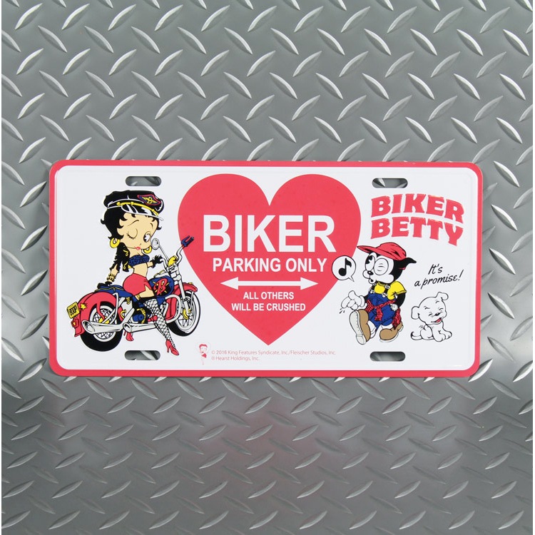 【メール便発送】CMプレート ベティーブープ CUSTOMER PARKING CMP-142 縦15.3×横30.3cm ナンバープレート型 インテリア 看板 アルミ製 アメリカン雑貨飾るだけでかっこいい アメリカンプレート。