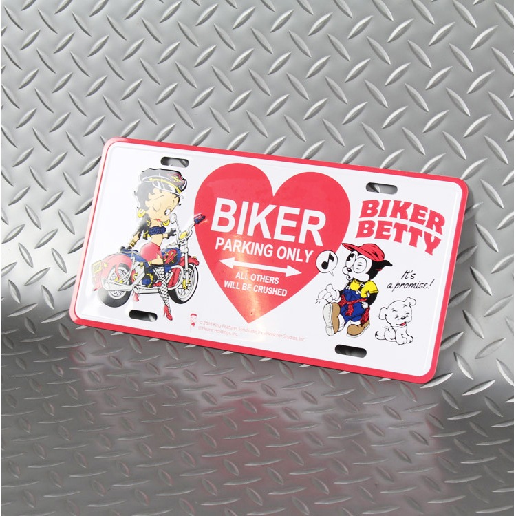 【メール便発送】CMプレート ベティーブープ CUSTOMER PARKING CMP-142 縦15.3×横30.3cm ナンバープレート型 インテリア 看板 アルミ製 アメリカン雑貨飾るだけでかっこいい アメリカンプレート。