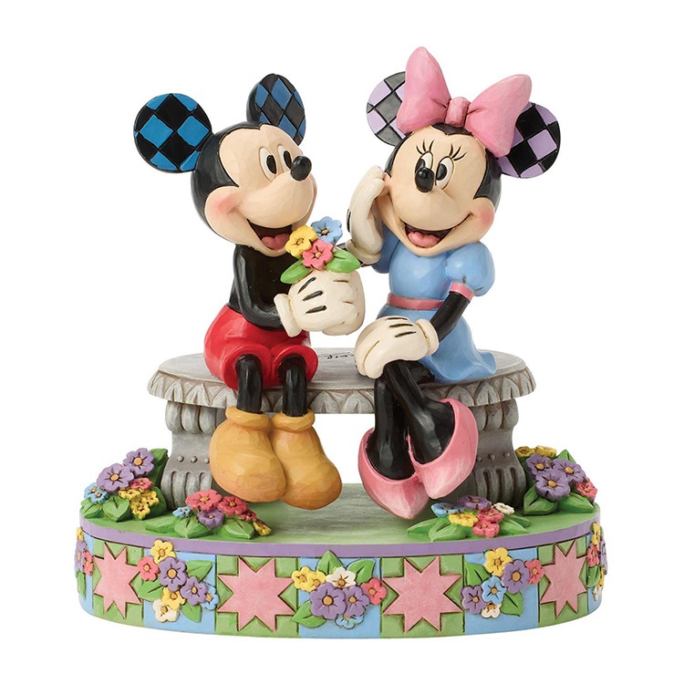 フィギュア  ミッキー＆ミニー スプリング 約15.5cm enesco Disney Traditions デート 花束 レジン製 人形 置物【メーカー直送】【同梱不可】【あす楽不可】【代引き不可】