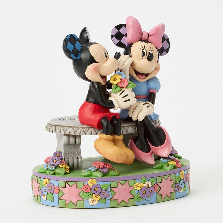 フィギュア  ミッキー＆ミニー スプリング 約15.5cm enesco Disney Traditions デート 花束 レジン製 人形 置物【メーカー直送】【同梱不可】【あす楽不可】【代引き不可】