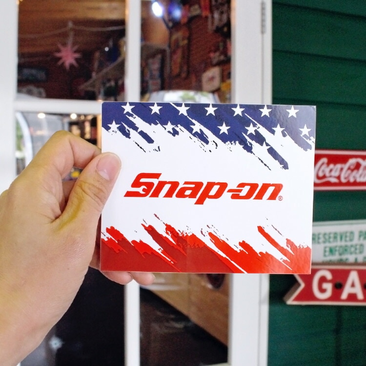 メール便発送】Snap-on スナップオン デカール スクエア 星条旗風
