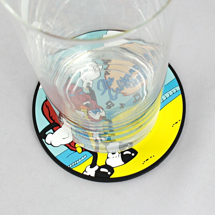 【メール便発送】ラバーコースター RAISINS レーズン 直径9.5cm ラバー製 ラウンド カリフォルニアレーズン キャラクター かわいい キッチン雑貨 アメリカン雑貨