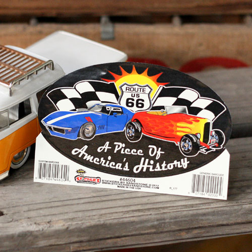 【メール便発送】ステッカー シール 車 ルート66 Route66ステッカーM  A Piece Of America's History  #44604　アメリカン雑貨　