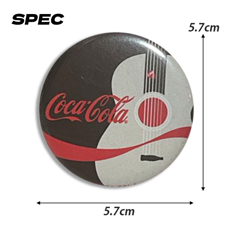 【メール便発送】缶バッチ コカ・コーラ 缶バッヂ ミュージックデザイン 直径5.7cm ブリキ製 おしゃれ アメリカ雑貨 アメリカン雑貨バッグやポーチにつけて気軽にアメリカンな雰囲気に。