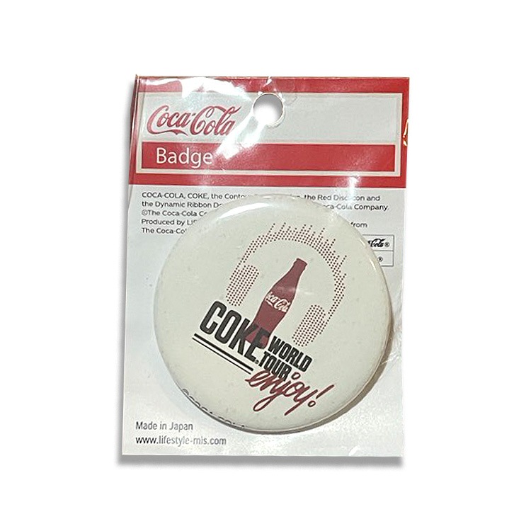 【メール便発送】缶バッチ コカ・コーラ 缶バッヂ ミュージックデザイン 直径5.7cm ブリキ製 おしゃれ アメリカ雑貨 アメリカン雑貨バッグやポーチにつけて気軽にアメリカンな雰囲気に。