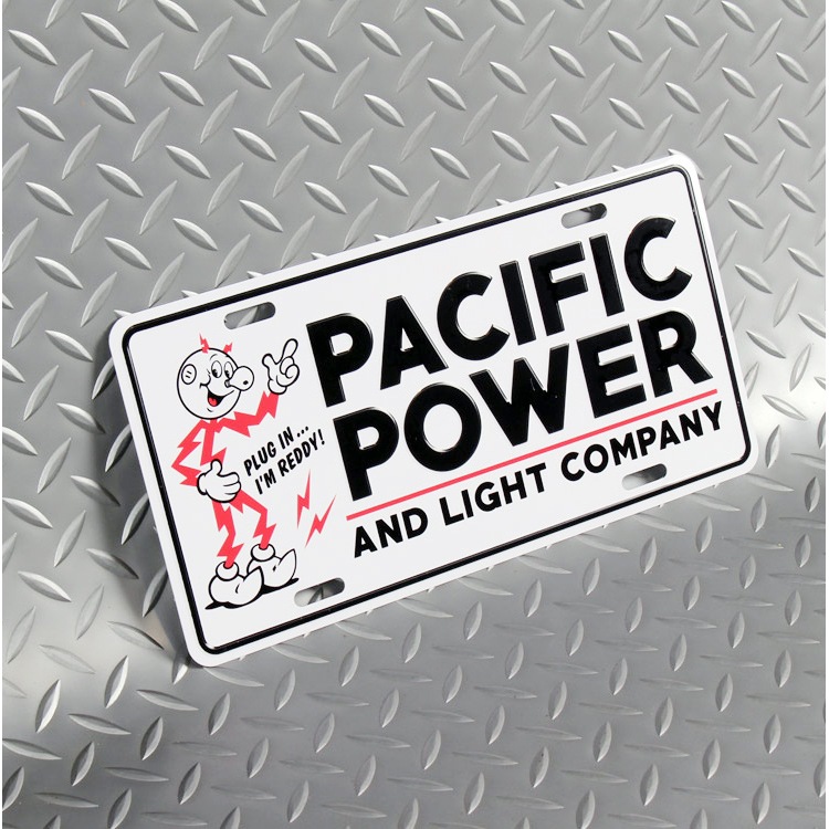 【メール便発送】CMプレート F.E.P.C Pacific Power CMP-151 縦15.3×横30.3cm ナンバープレート型 インテリア 看板 アルミ製 アメリカン雑貨飾るだけでかっこいい アメリカンプレート。