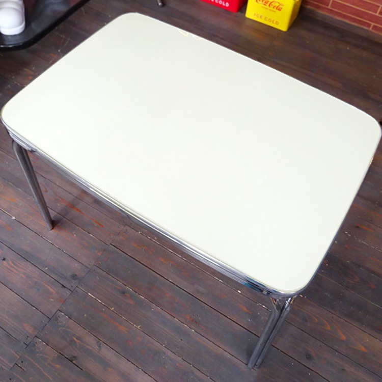 テーブル ダイナーテーブル Uシリーズ「Diner Table U Series」 TBL-D05 無地 4人掛け 高さ75.5×縦73×横106.5cm おしゃれ インテリア アメリカ雑貨 アメリカン雑貨ガラス天板の4人掛けテーブルで、ワンランク上の食卓へ。