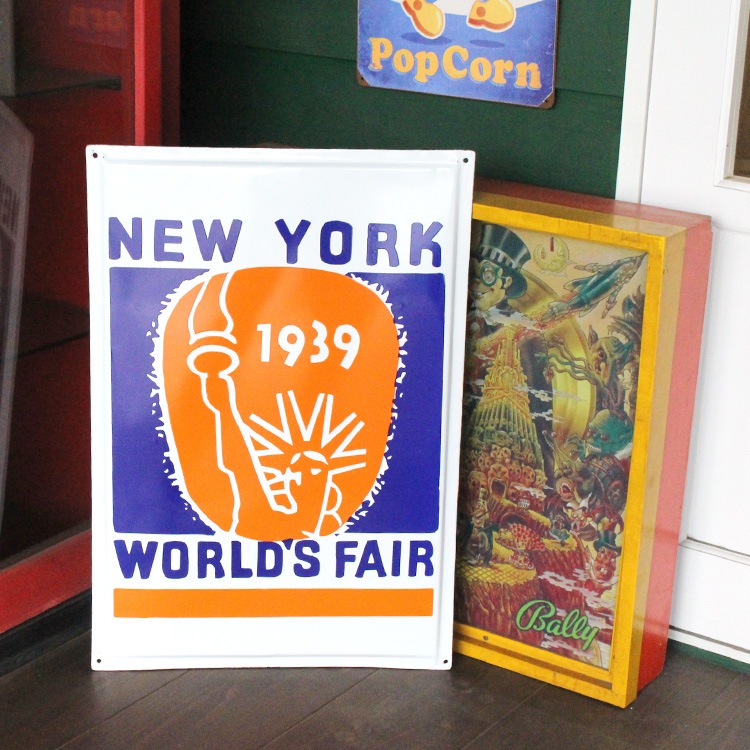 ヴィンテージホーロー看板 NEW YORK WORLD'S FAIR 縦65×横45cm