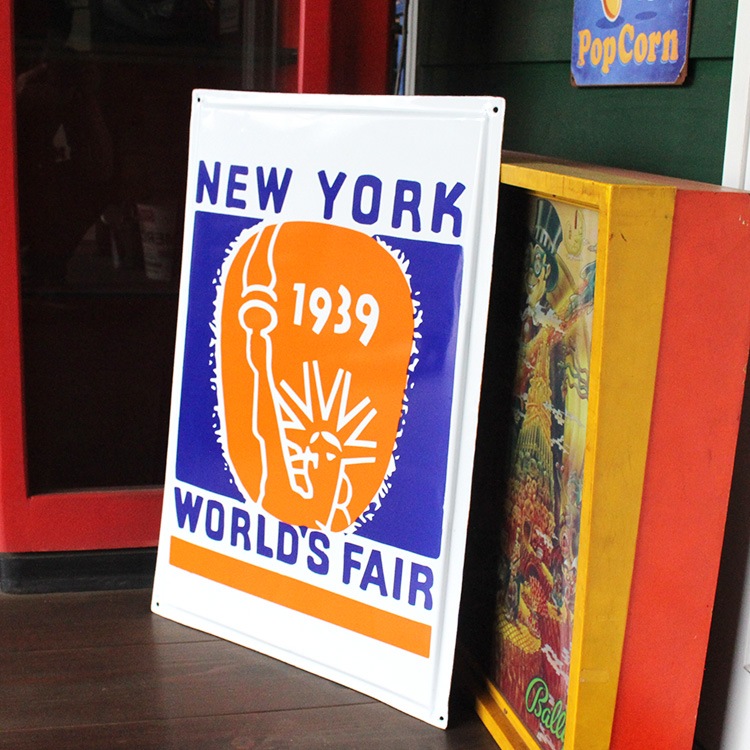 ヴィンテージホーロー看板 NEW YORK WORLD'S FAIR 縦65×横45cm