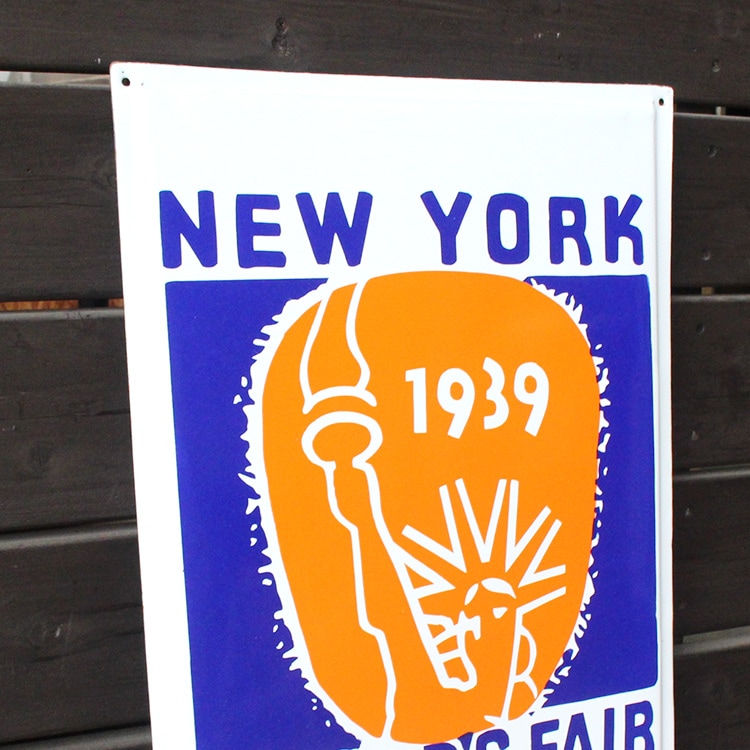 ヴィンテージホーロー看板 NEW YORK WORLD'S FAIR 縦65×横45cm