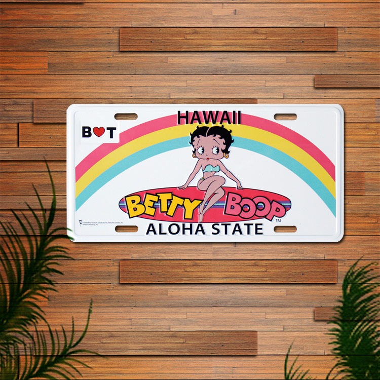 【メール便発送】CMプレート ベティちゃん アロハ HAWAII 看板 コマーシャルプレート BETTY BOOP アメリカン雑貨
