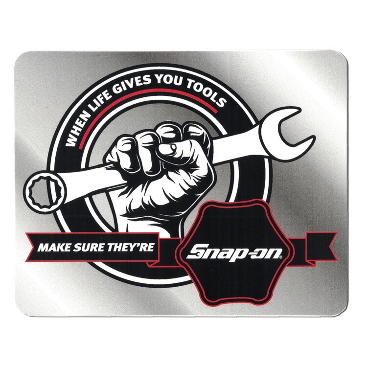 【メール便発送】Snap-on スナップオン デカール スクエア MAKE SURE THEY'RE Snap-on グレー 縦10.2×横12.7cm ステッカー シール 車 ガレージ アメリカン雑貨アメリカを代表する工具メーカーのオフィシャルデカール。