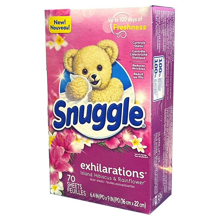 シート柔軟剤 スナッグル EX アイランドハイビスカス&レインフラワー 70枚 Snuggle イグジラレーションズ 乾燥機用 柔軟シート アメリカ製たっぷり70枚。乾燥機用のシートタイプ柔軟剤。