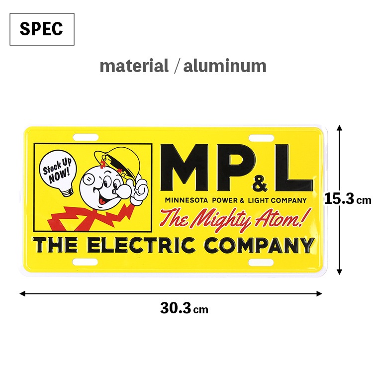 【メール便発送】CMプレート F.E.P.C  MP&L CMP-150 縦15.3×横30.3cm ナンバープレート型 インテリア 看板 アルミ製 アメリカン雑貨飾るだけでかっこいい アメリカンプレート。