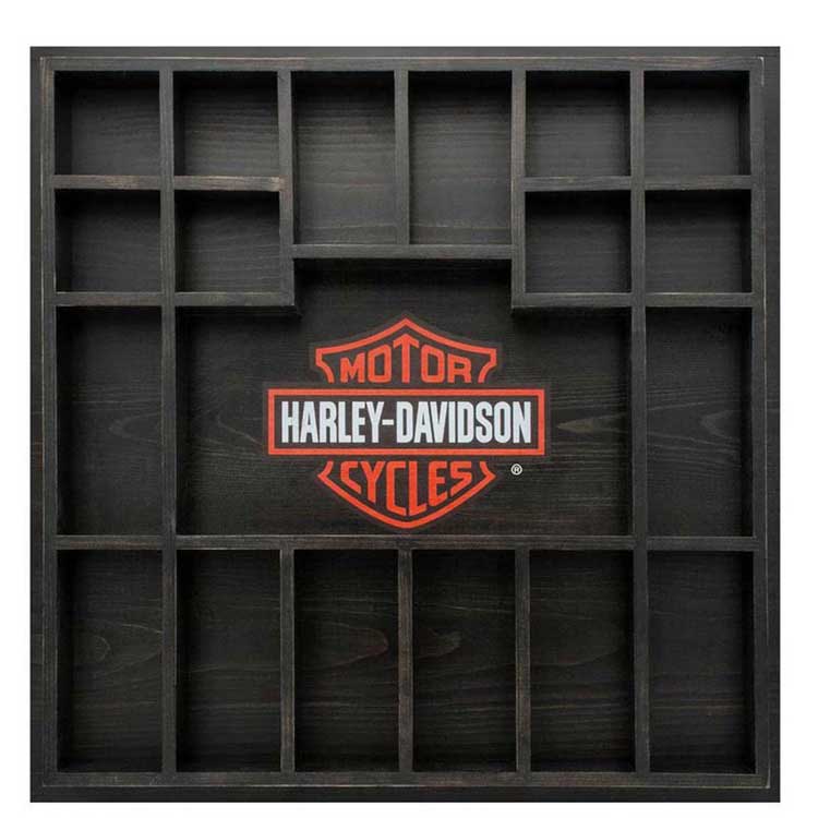 バー用品 HARLEY-DAVIDSON ハーレーダビッドソン ショット グラス ディスプレイ ケース HDL-18637 60x 60x 8cm インテリア雑貨 アメリカ雑貨 アメリカン雑貨HARLEY ハーレーダビッドソン バー＆シールド ショットグラス ディスプレイケース HDL-18637
