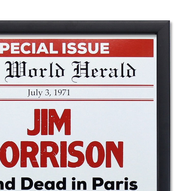 額入りバンドポスター ジム・モリソン Dead in Paris July 3 1971 サイズ：36.1×59cm ショープリント 輸入ポスター インテリア アメリカン雑貨