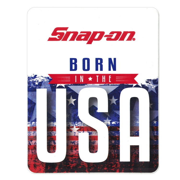 【メール便発送】Snap-on スナップオン デカール スクエア USA（大文字） 星条旗カラー 縦12.7×横10.2cm ステッカー シール 車 ガレージ アメリカン雑貨アメリカを代表する工具メーカーのオフィシャルデカール。