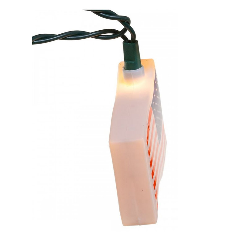 パーティライト 『USAフラッグ』10球セット 全長375cm フラッグ高さ5×7.7cm プラスチック製 白熱球仕様  ホリデーライト ガーランドライト 照明 屋内 屋外 星条旗 アメリカン国旗 アメリカン雑貨