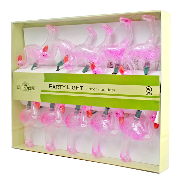 １番：10色フラミンゴ 300円→250円 パーティライト 『フラミンゴ』10球セット 全長375cm フラミンゴ