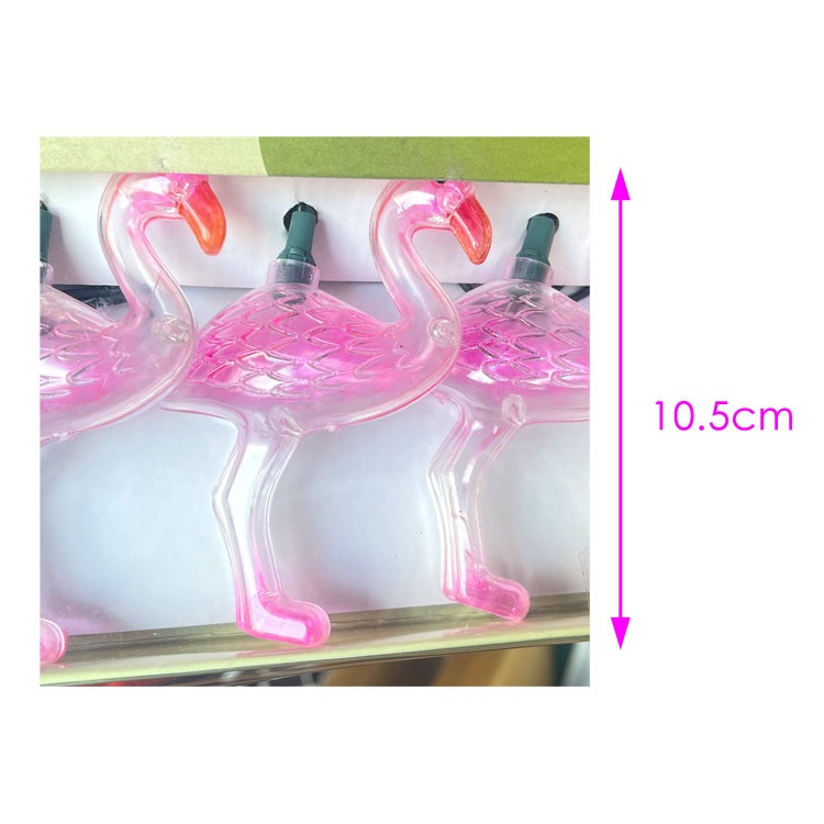 パーティライト 『フラミンゴ』10球セット 全長375cm フラミンゴ高さ10.5cm プラスチック製 白熱球仕様  ホリデーライト ガーランドライト 照明 屋内 屋外 鳥 アニマル アメリカン雑貨