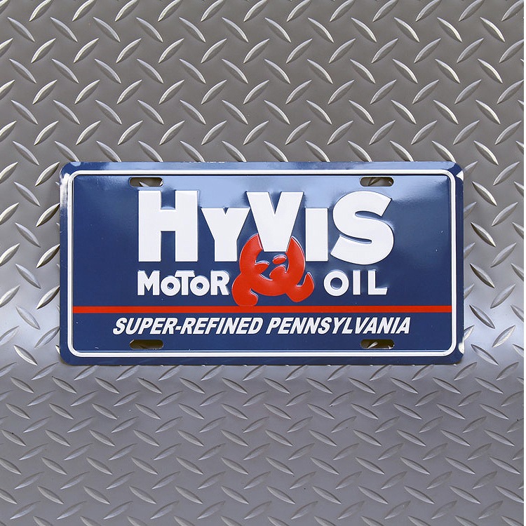 【メール便発送】CMプレート HYVIS Motor Oil 縦15.3×横30.3cm ナンバープレート型 インテリア 看板 アルミ製 アメリカン雑貨